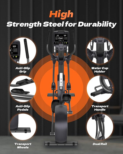 Elliptical Machine, Elliptical Exercise Machine for Home with Hyper-Quiet Magnetic Drive System