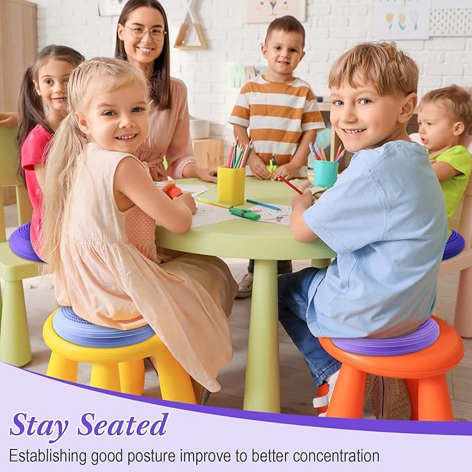 Libima 4 Pcs Wiggle Seat Inflated Wobble Cushion for Sensory Kid 13 Inches Balance Disc Flexible