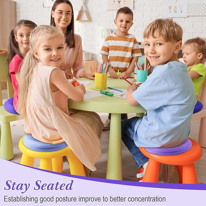 Libima 4 Pcs Wiggle Seat Inflated Wobble Cushion for Sensory Kid 13 Inches Balance Disc Flexible