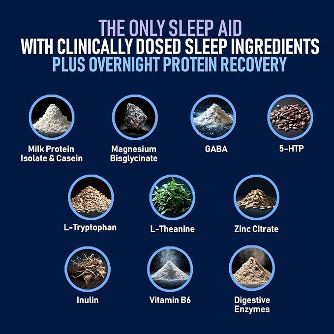 SleepProtein??The First High Protein Magnesium Sleep Aid Calm Drink, Melatonin-Free, Natural