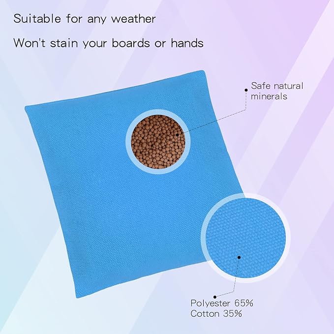 Set of 8 Regulation Cornhole Bags Double Sided, Weather Resistant Bean Bags for Cornhole Toss Game