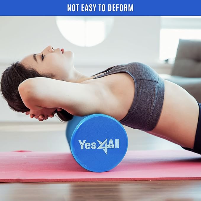 Yes4All EVA Firm Foam Roller for Back - Round Back Roller for Exercise, Yoga & Pilates 12/18/24/36