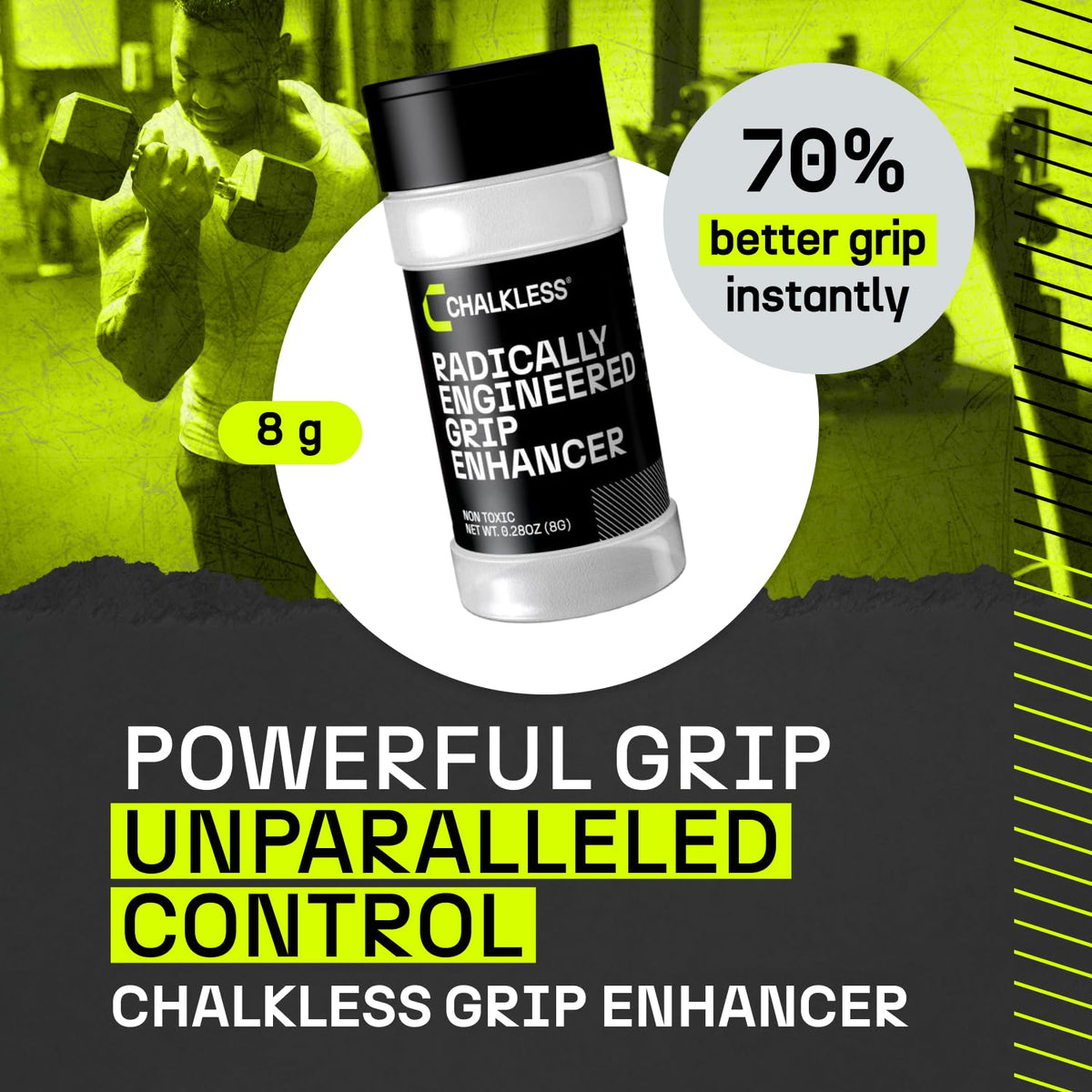 Chalkless Grip Enhancer - Premium Liquid Chalk Alternative & Less Mess Hand Chalk for