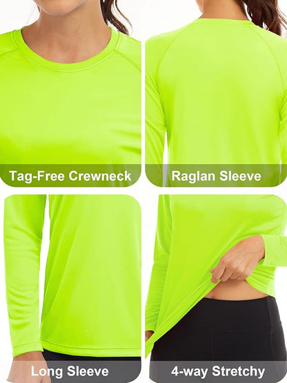 MAGCOMSEN Women's 2 Pack Long Sleeve Shirts UPF 50+ Sun Protection Quick Dry Swim Shirt for Rash