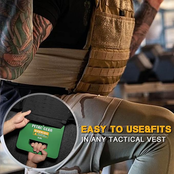 PETAC GEAR Tactical Weights Plates For Weighted Vest For Men Workout,5/10/15/20 LBS Weight Strength