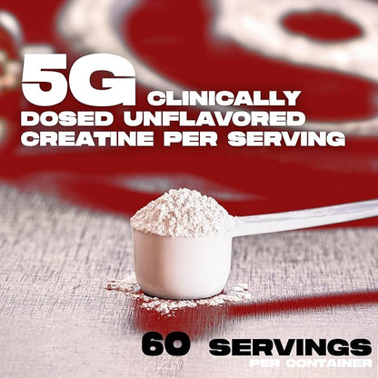 ALPHA LION Creatine Monohydrate Powder, 5000mg Per Serving (5g), Supports Muscle Strength, Power