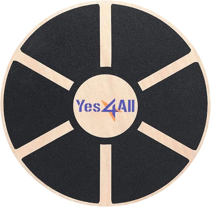 Yes4All Versatile Wooden Wobble Balance Board, Balance Trainer for Mobility Training, Standing