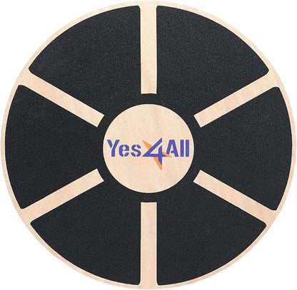 Yes4All Versatile Wooden Wobble Balance Board, Balance Trainer for Mobility Training, Standing