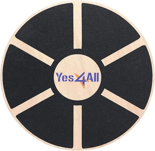 Yes4All Versatile Wooden Wobble Balance Board, Balance Trainer for Mobility Training, Standing