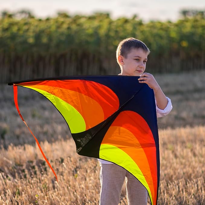 Large Delta Kite for Kids & Adults - Easy to Fly Outdoor Kites for Kids Ages 8-10, Perfect for