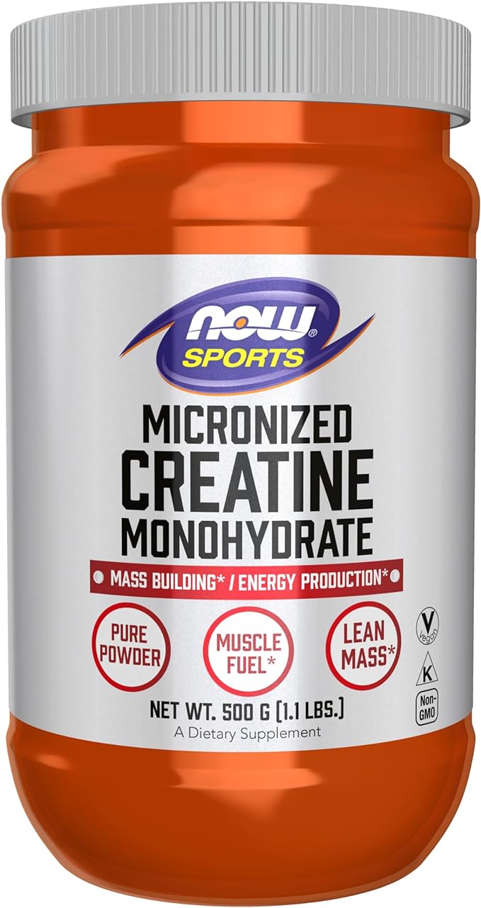 NOW Foods Sports Nutrition, Micronized Creatine Powder 500 g, Mass Building*/Energy Production*