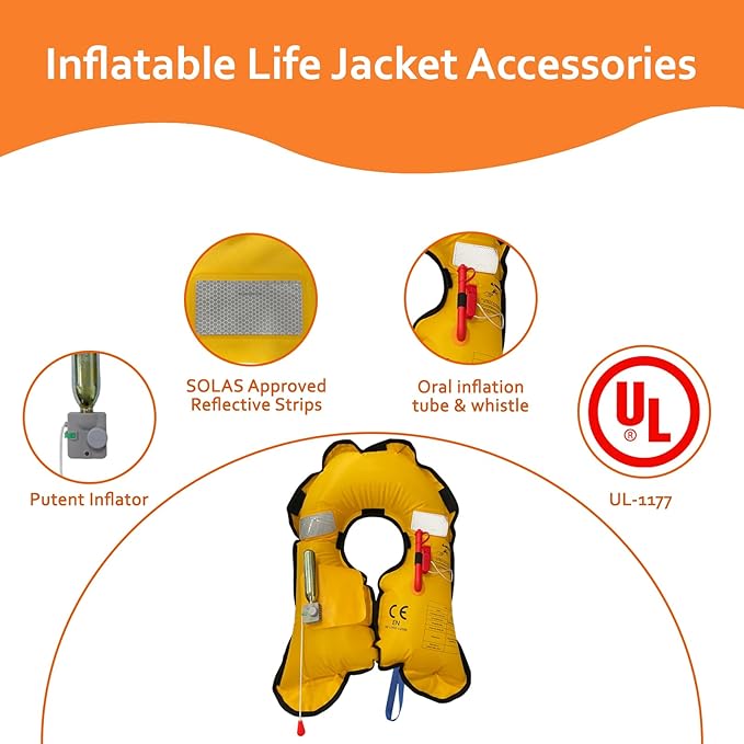 Automatic/Manual Inflatable Life Jacket| Inflatable PFD Kayak Vest Adult| Life Vest for Adults|