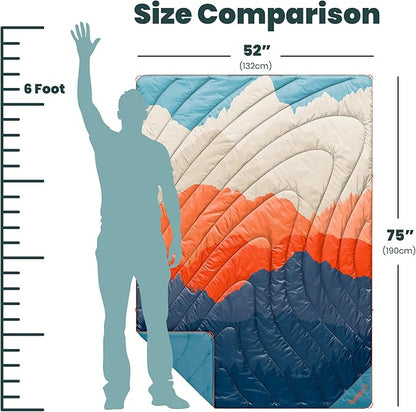 Rumpl Original Puffy Blanket - Warm, Water-Resistant Camping Blanket with 100% Recycled Synthetic