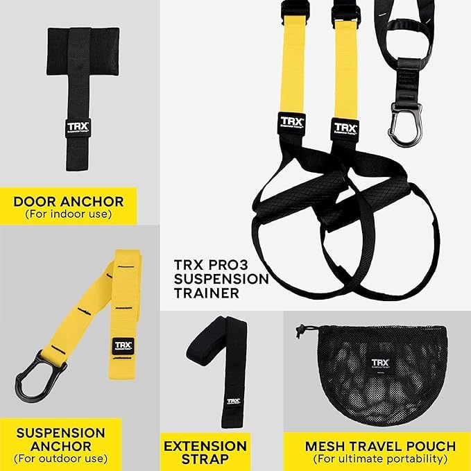 TRX PRO3 Suspension Trainer System, Durable Design for Cross-Training, Weight Training, HIIT