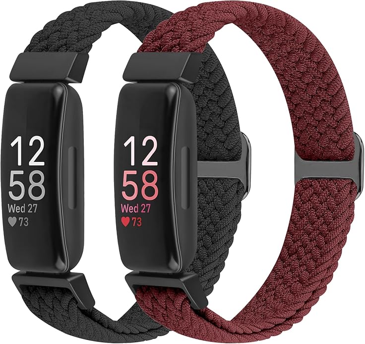 Elastic Braided Watch Band Compatible with Fitbit Inspire 3/Inspire 2/Inspire/Inspire HR/Fitbit ace