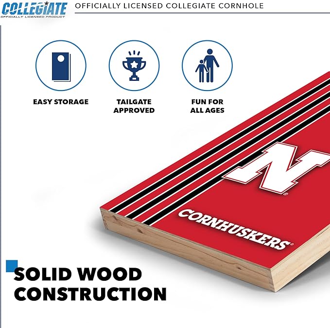 2' x 3' Solid Wood Cornhole Set with Direct Print HD Team Graphics – Great Gift for Any NCAA Fan!