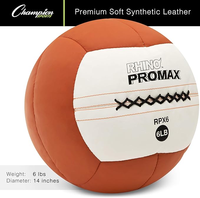 Champion Sports RPX16 Rhino Promax Slam Balls, 16 lb, Soft Shell with Non-Slip Grip, Medicine Wall