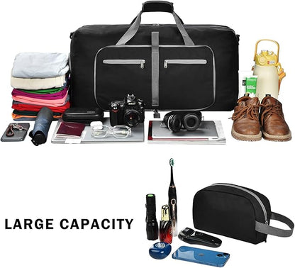 Felipe Varela Duffle Bag with Shoes Compartment and Adjustable Strap,Foldable Travel Duffel Bags