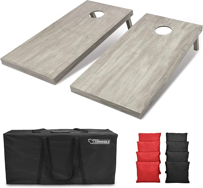 GoSports 4 ft x 2 ft Regulation Size Wooden Cornhole Boards Set - Includes Carrying Case and Bean