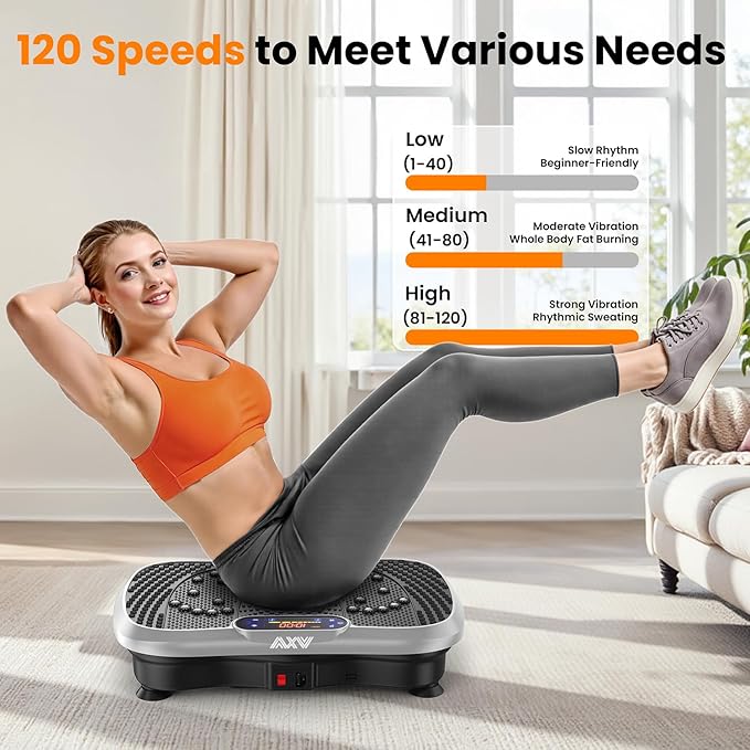 AXV Vibration Plate Fitness Platform Exercise Machine Vibrating Shaking Full Body Shaker Workout