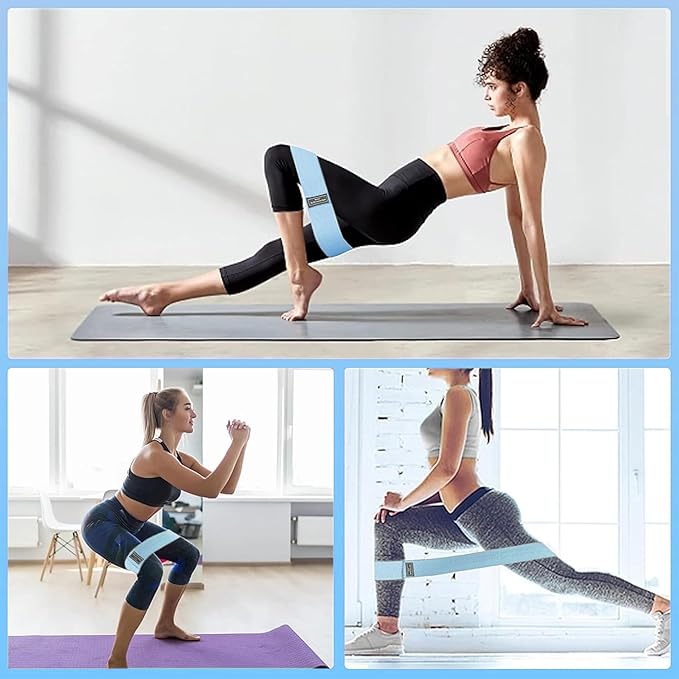 Fabric Resistance Bands for Working Out, 6Pack Non-Slip Exercise Bands for Women and Men, Fabric