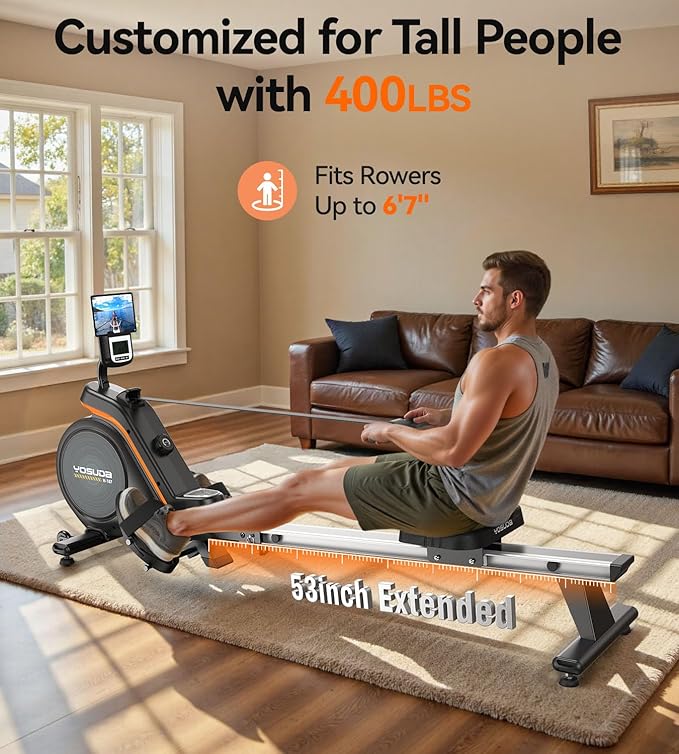 YOSUDA Magnetic/Water Rowing Machine for Home - Rower Machine Use with Bluetooth, App Supported