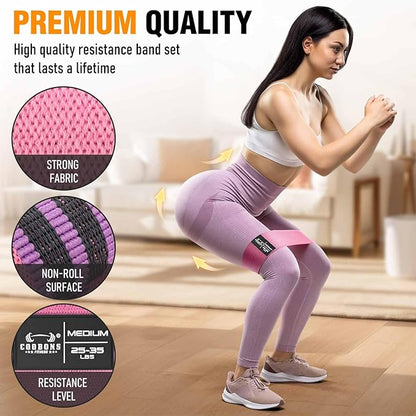 Fabric Resistance Bands for Working Out - Exercise Bands for Women and Men, Booty Bands for Legs