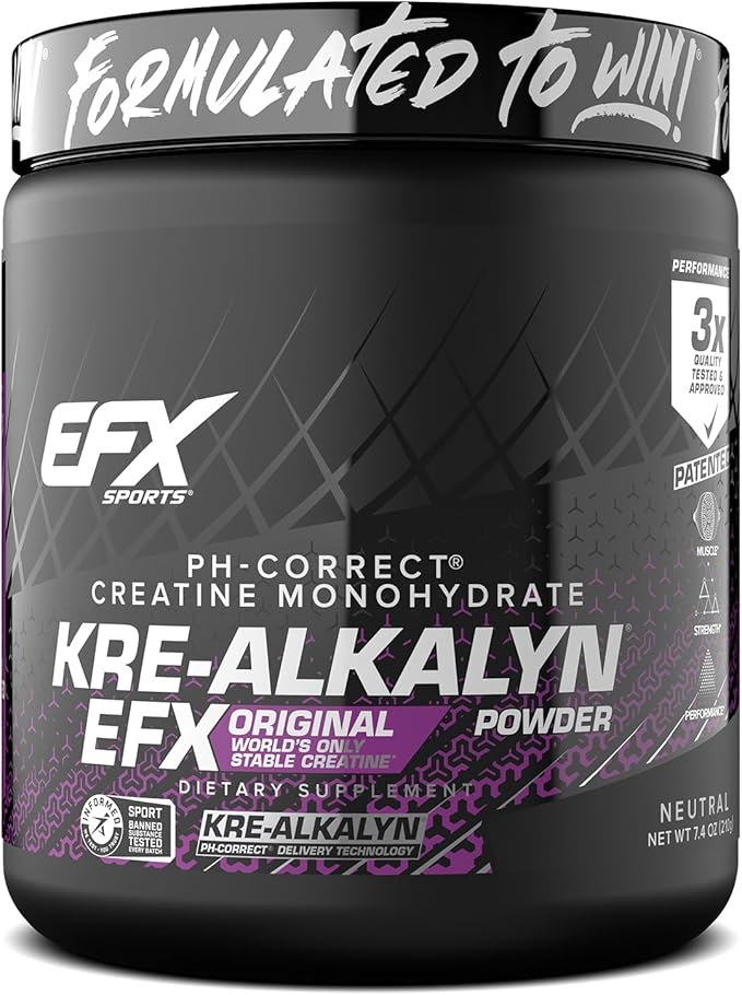 EFX Sports Kre-Alkalyn EFX Powder | pH Correct Creatine Monohydrate Powder Supplement | Strength