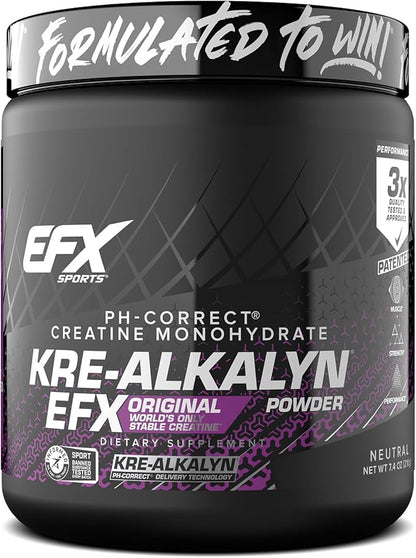 EFX Sports Kre-Alkalyn EFX Powder | pH Correct Creatine Monohydrate Powder Supplement | Strength