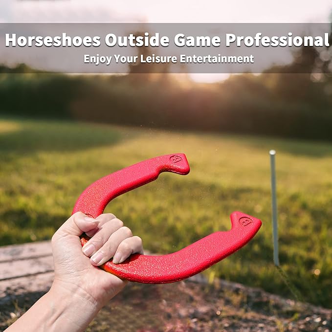 Horseshoes Outside Game Set - Universal Size Lawn Horseshoes Outdoor Games for Parties Beach