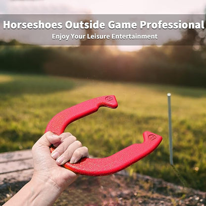 Horseshoes Outside Game Set - Universal Size Lawn Horseshoes Outdoor Games for Parties Beach