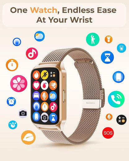 Fitness Tracker Watch for Women Men, Step Counter Work For iPhone and Android, IP68 Waterproof