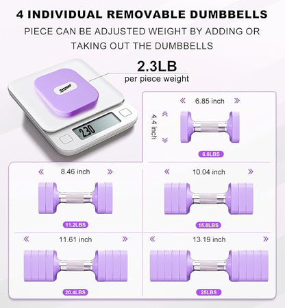 15LB 20LB 40LB 50LB Adjustable Dumbbell Set Free Weights Dumbbells Set for Women Men Hand Weights