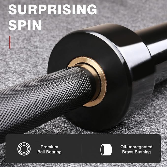 LIONSCOOL 7FT Olympic Barbell for Weightlifting, Power Lifting, 2 Inch Strength Training Bar for