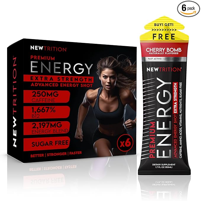 NewTrition® Extra Strength Energy Shots, 250mg Caffeine Energy Shots with Vitamin B & Amino Acids