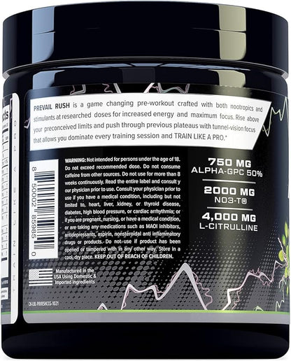 Cutler Nutrition High Stim Pre Workout Powder Prevail Rush Preworkout for Men & Women for Intense