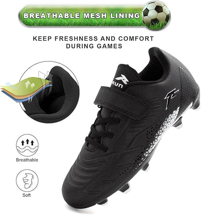 RUNIC Kids Soccer Cleats for Boys and Girls - Small and Big Kid Athletic Outdoor Football Shoes