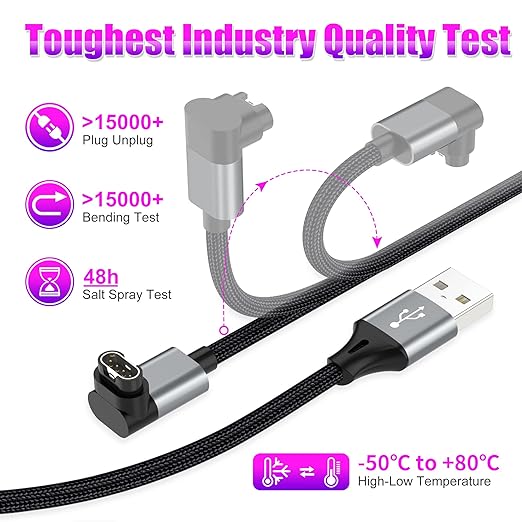 AGVEE 3.3ft Charger for Garmin Watch, L-Shape Charging Cable for Fenix, Forerunner, Vivoactive