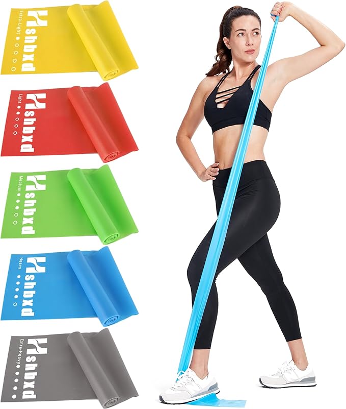 Resistance Bands for Working Out, Physical Therapy Bands, Latex Free Elastic and Exercise Bands Set