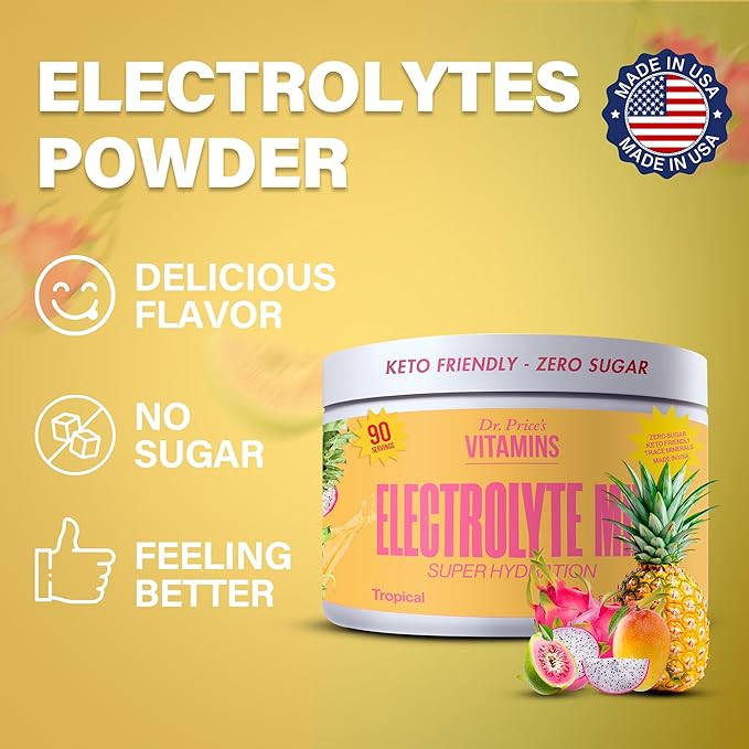 Dr. Price’s Electrolyte Mix | Sugar-Free Hydration Powder with 72+ Trace Minerals | No Sugar