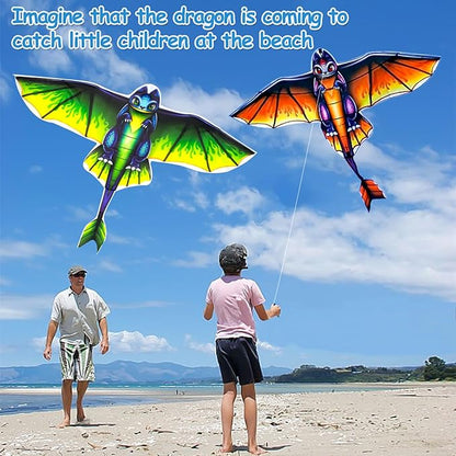 2 Pack Patriotic Eagle & Dragon Kite for Kids and Adults, Easy to Fly Huge Kites for Kids Ages 4-8