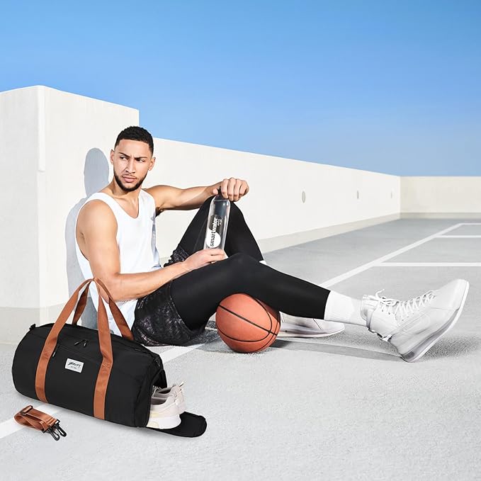 BE SMART Waterproof Mens Gym Bag with Shoe Compartment, Duffle Bags with Wet Pocket for Men