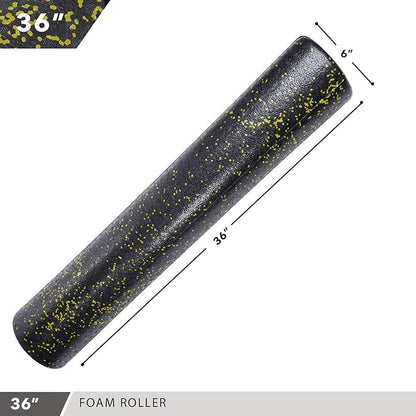 High-Density Round Foam Rollers - 4 Size and 8 Color Options - Massage Rollers for Stretching, Deep