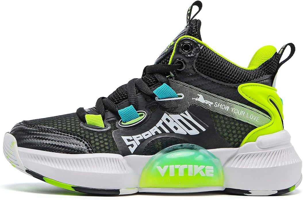 JMFCHI Kids Basketball Shoes High-top Sports Shoes Sneakers Durable Lace-up Non-Slip Running Shoes