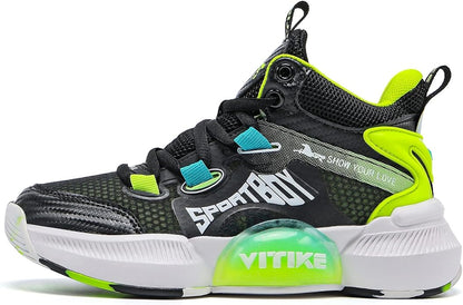 JMFCHI Kids Basketball Shoes High-top Sports Shoes Sneakers Durable Lace-up Non-Slip Running Shoes