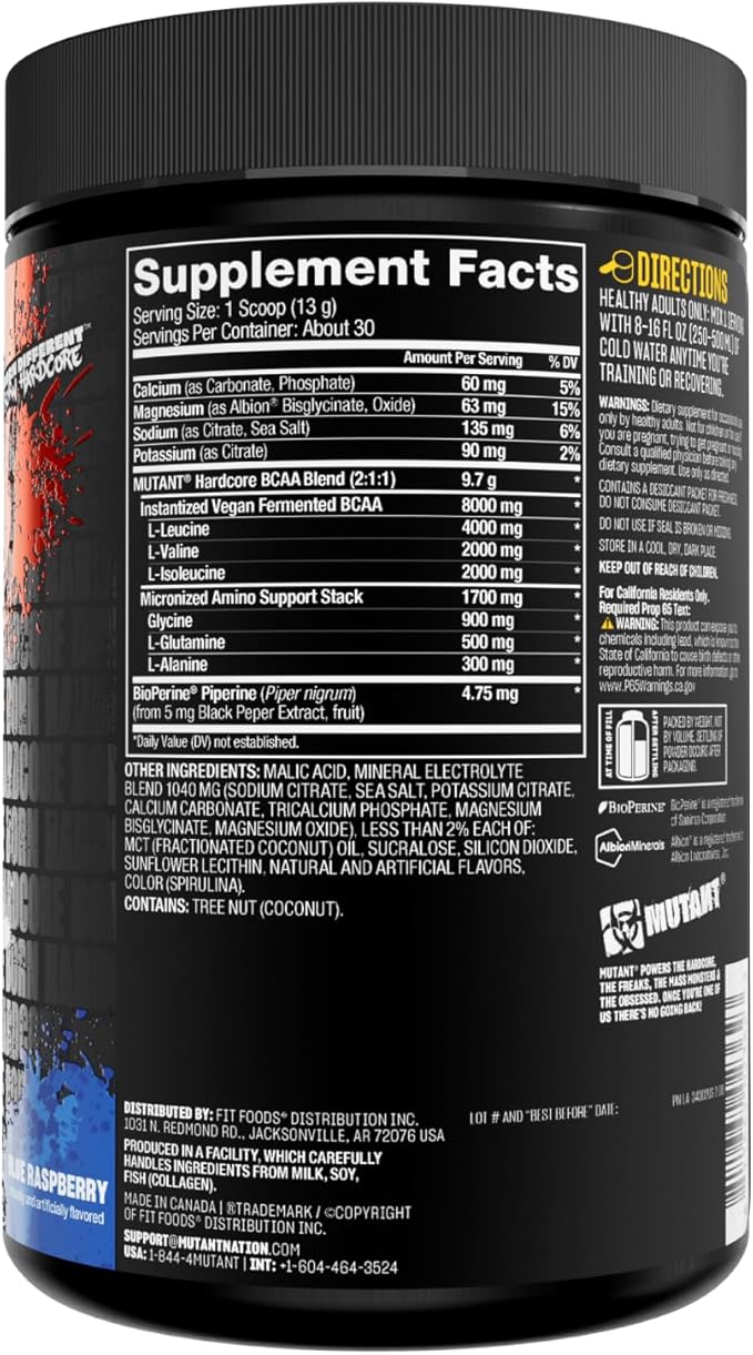 Mutant Hardcore BCAA - Pre, Intra or Post Workout ??BCAA Next Level branched-Chain Amino Acids