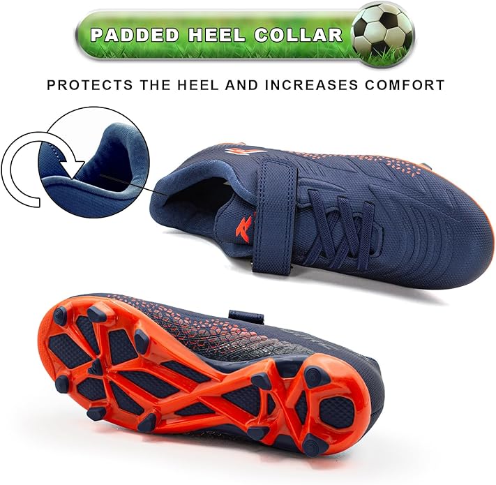 RUNIC Kids Soccer Cleats for Boys and Girls - Small and Big Kid Athletic Outdoor Football Shoes