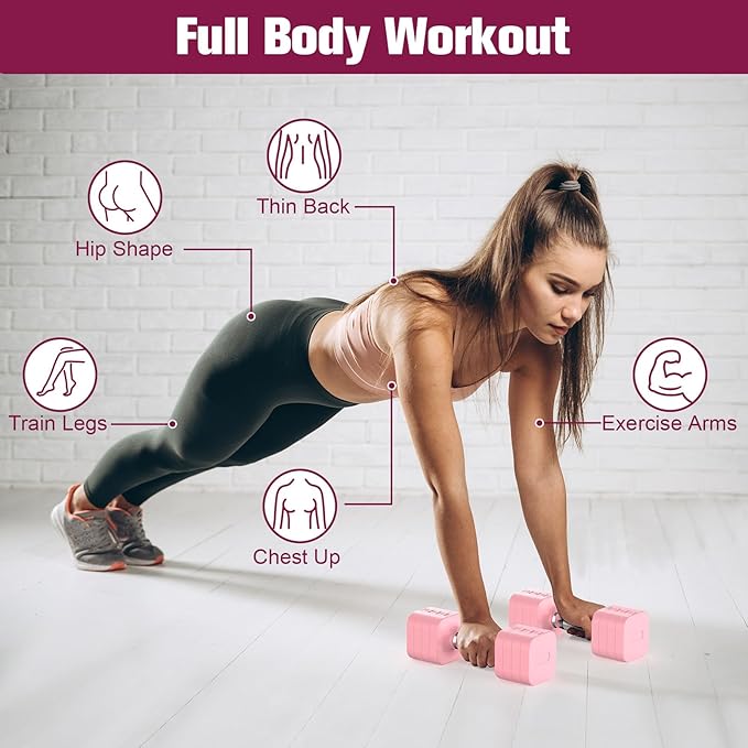22LBS Adjustable Dumbbells Set, Adjustable Weight Dumbbells with 4 Levels 4.4lb, 6.6lb, 8.8lb