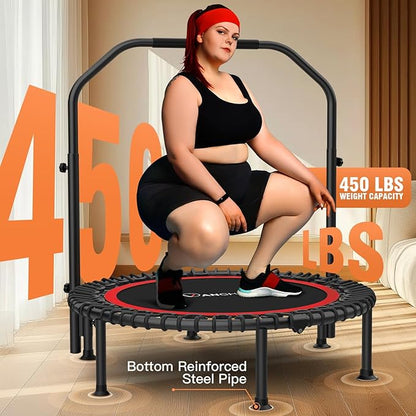 ANCHEER 40"/48" Foldable Rebounder Trampoline for Adults/Kids with Resistance Bands and Bungees