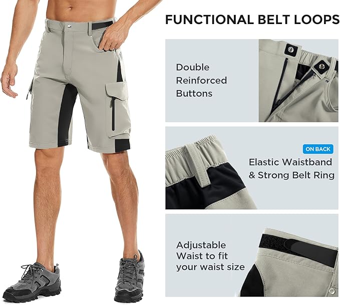XKTTAC Men's Outdoor Quick Dry Lightweight Stretchy Shorts for Hiking, Tactical, Camping, Travel
